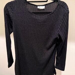 Black Ribbed Women's Top